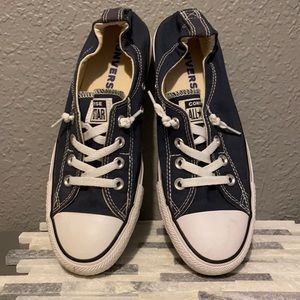 Navy and White Converse All Star size 8 like new condition